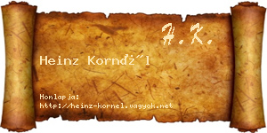Heinz Kornél névjegykártya